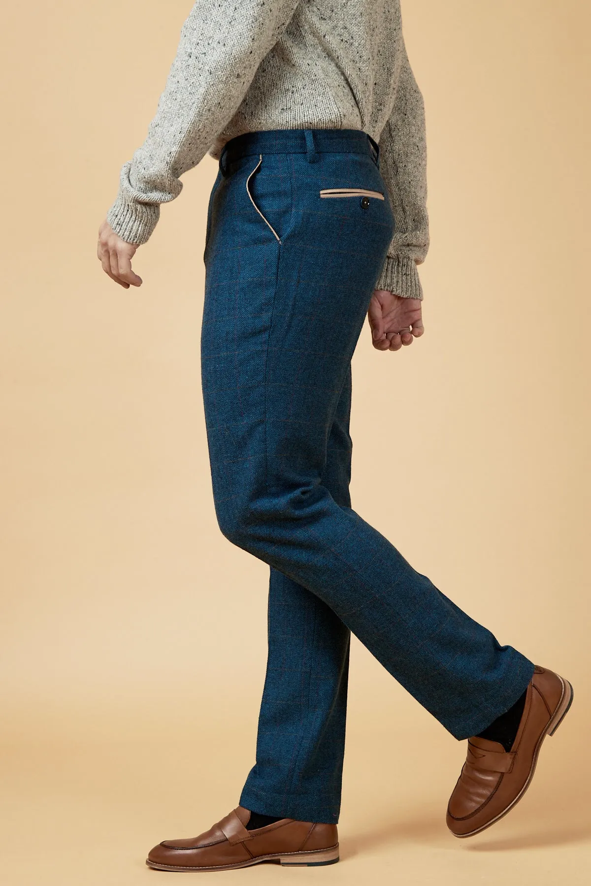 DION - Blue Tweed Check Two Piece Suit