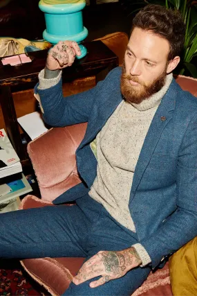 DION - Blue Tweed Check Two Piece Suit