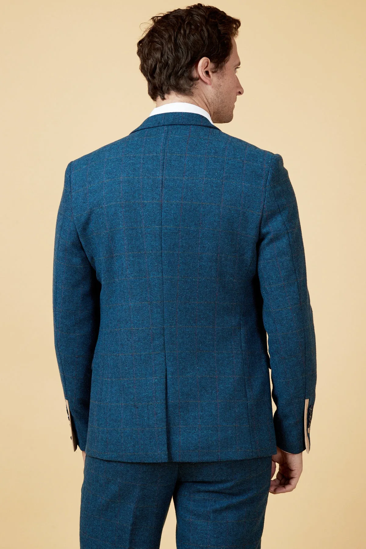 DION - Blue Tweed Check Two Piece Suit