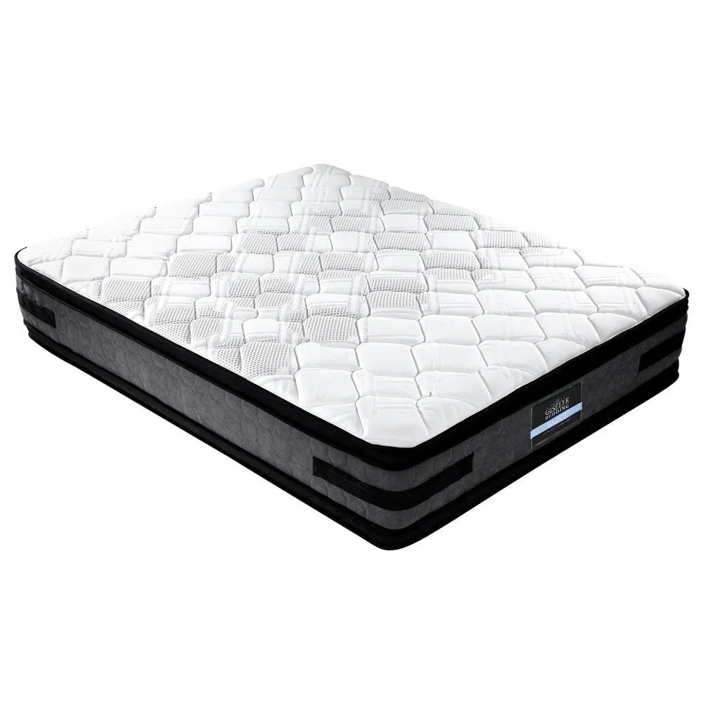 Double Premium Package | Henley LED Bed White, Luna Series Euro Top Mattress (Medium Firm) & Bamboo Mattress Topper!