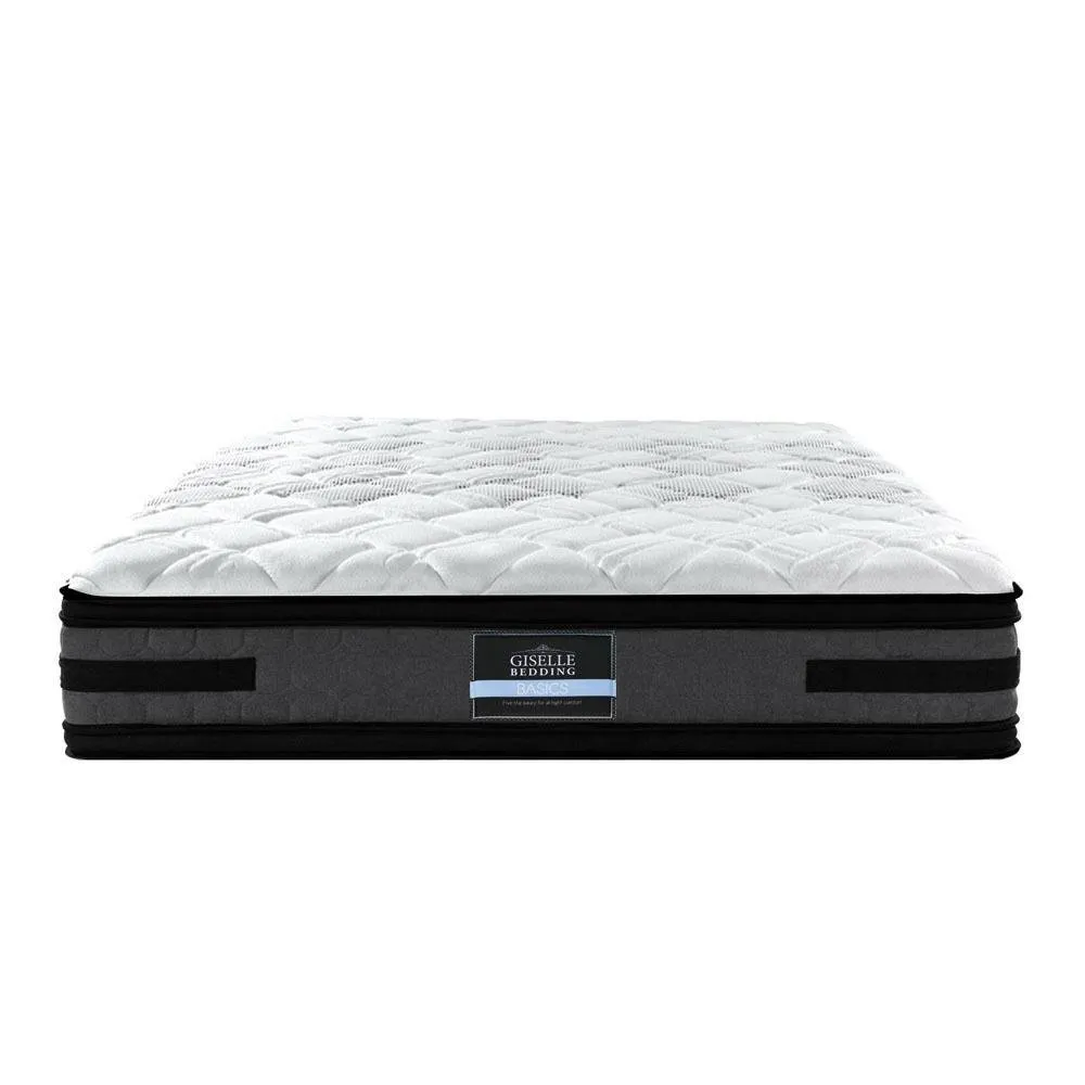 Double Premium Package | Henley LED Bed White, Luna Series Euro Top Mattress (Medium Firm) & Bamboo Mattress Topper!