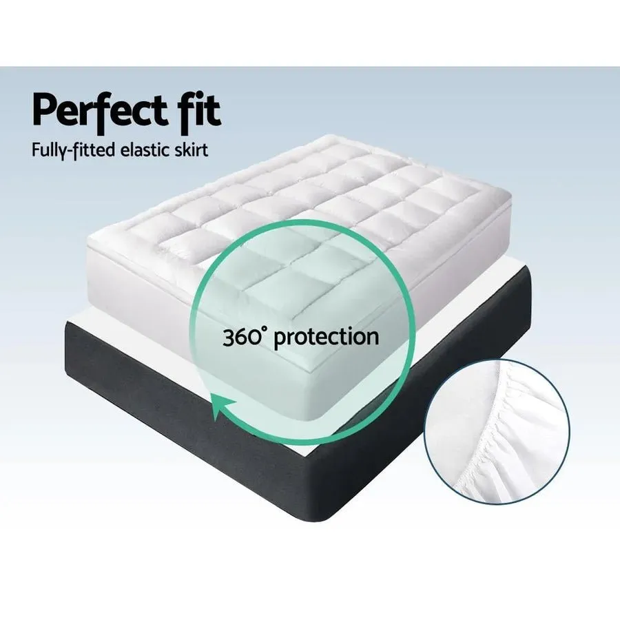 Double Premium Package | Henley LED Bed White, Luna Series Euro Top Mattress (Medium Firm) & Bamboo Mattress Topper!