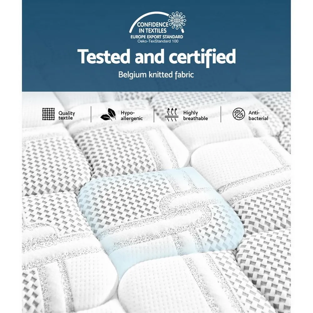 Double Premium Package | Henley LED Bed White, Luna Series Euro Top Mattress (Medium Firm) & Bamboo Mattress Topper!