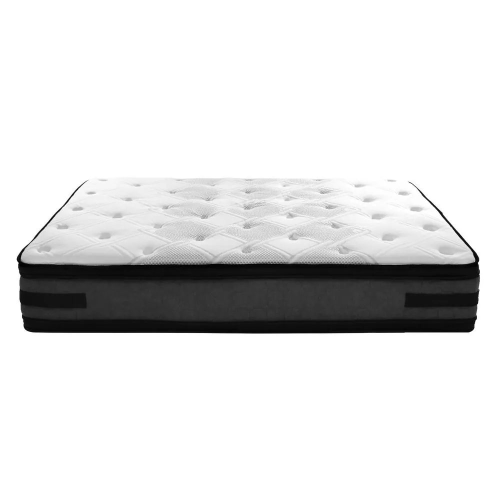 Double Premium Package | Henley LED Bed White, Luna Series Euro Top Mattress (Medium Firm) & Bamboo Mattress Topper!