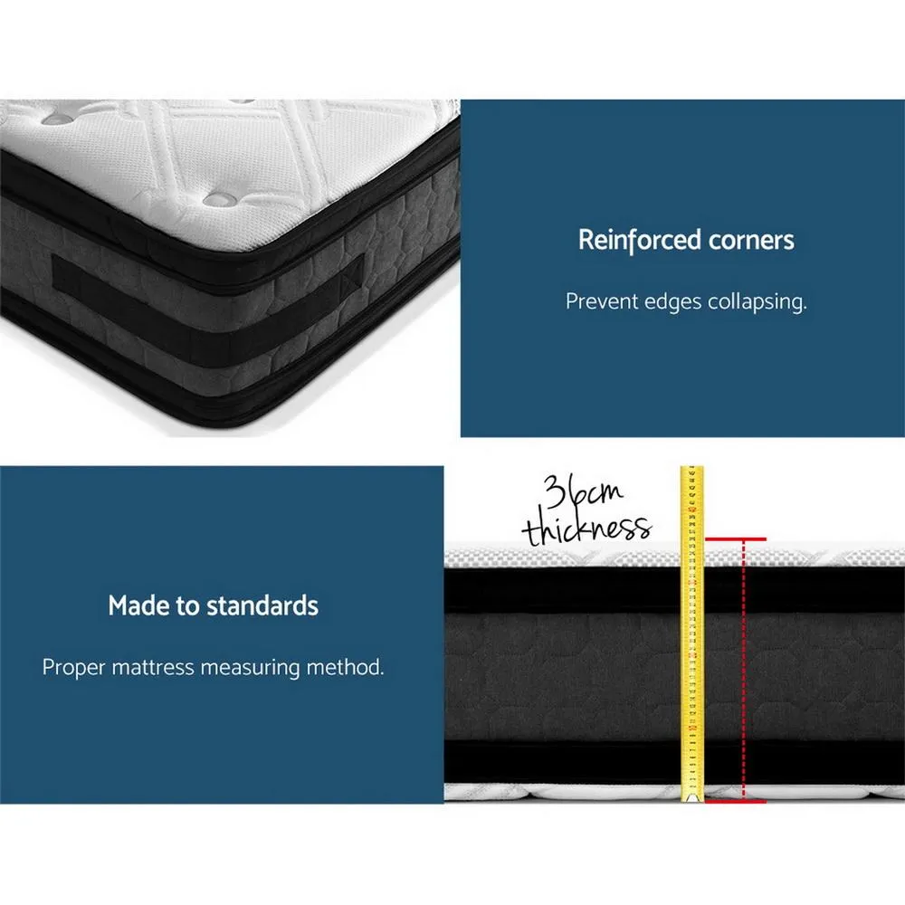 Double Premium Package | Henley LED Bed White, Luna Series Euro Top Mattress (Medium Firm) & Bamboo Mattress Topper!