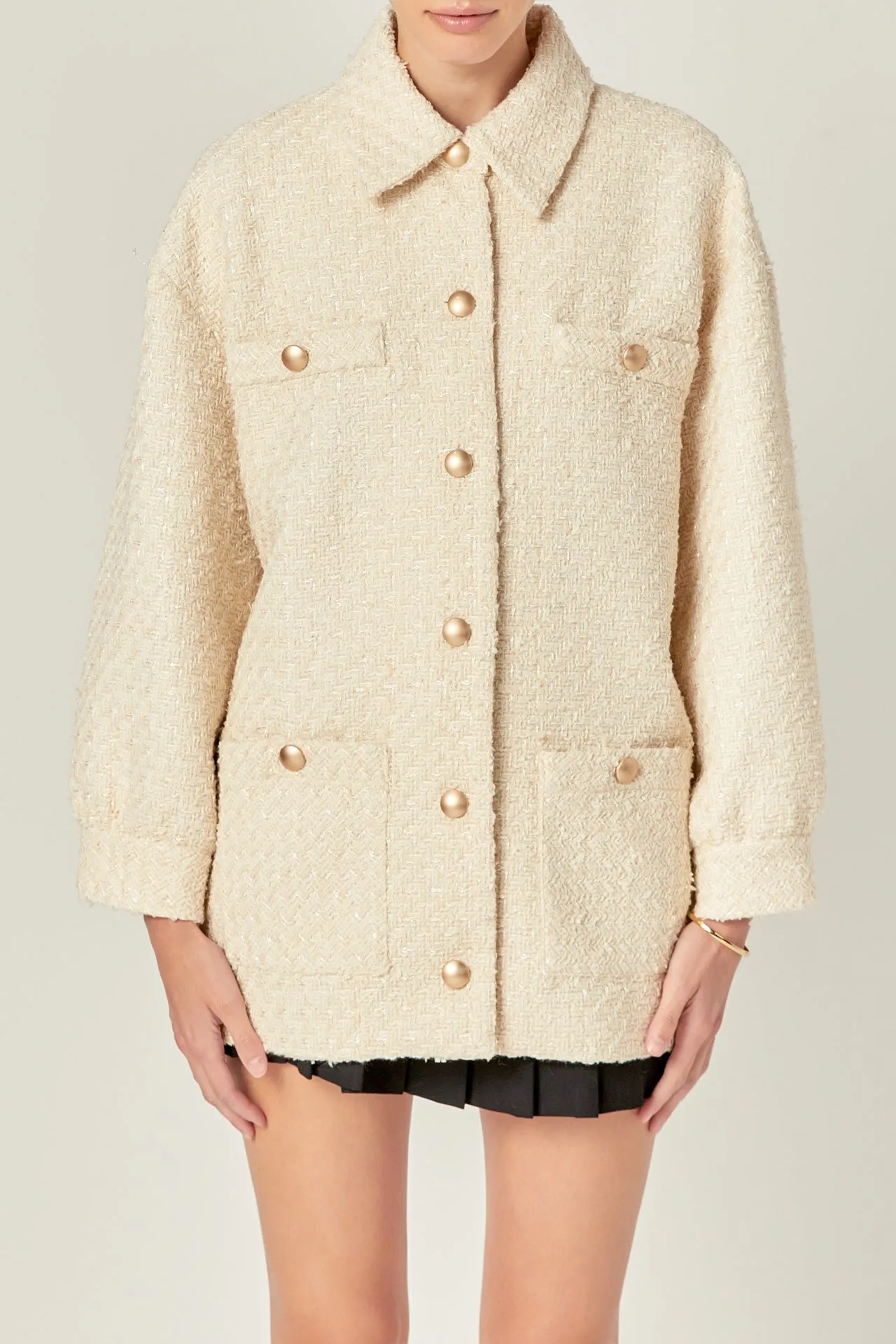 English Factory - Tweed Shirt Jacket