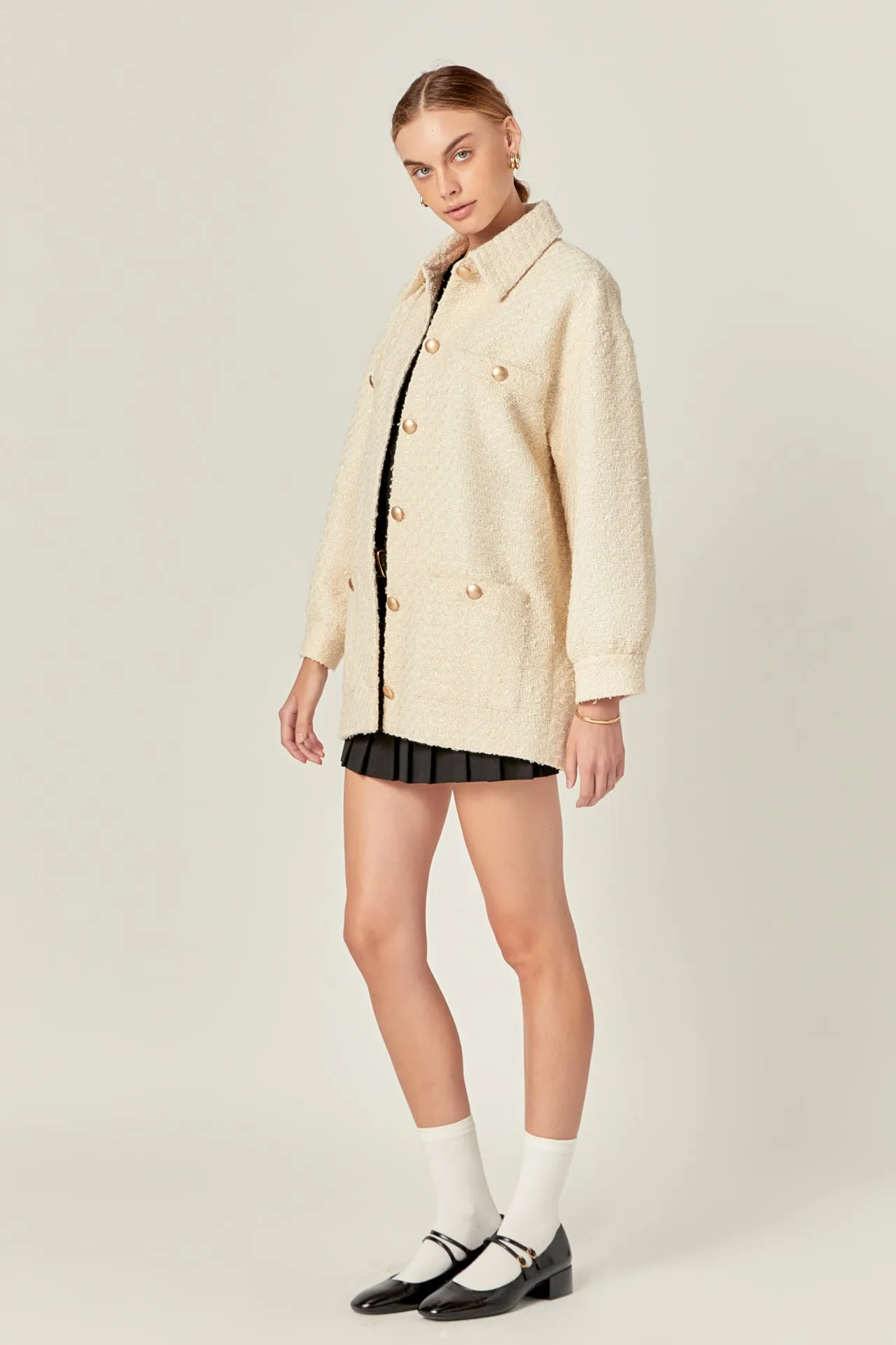 English Factory - Tweed Shirt Jacket
