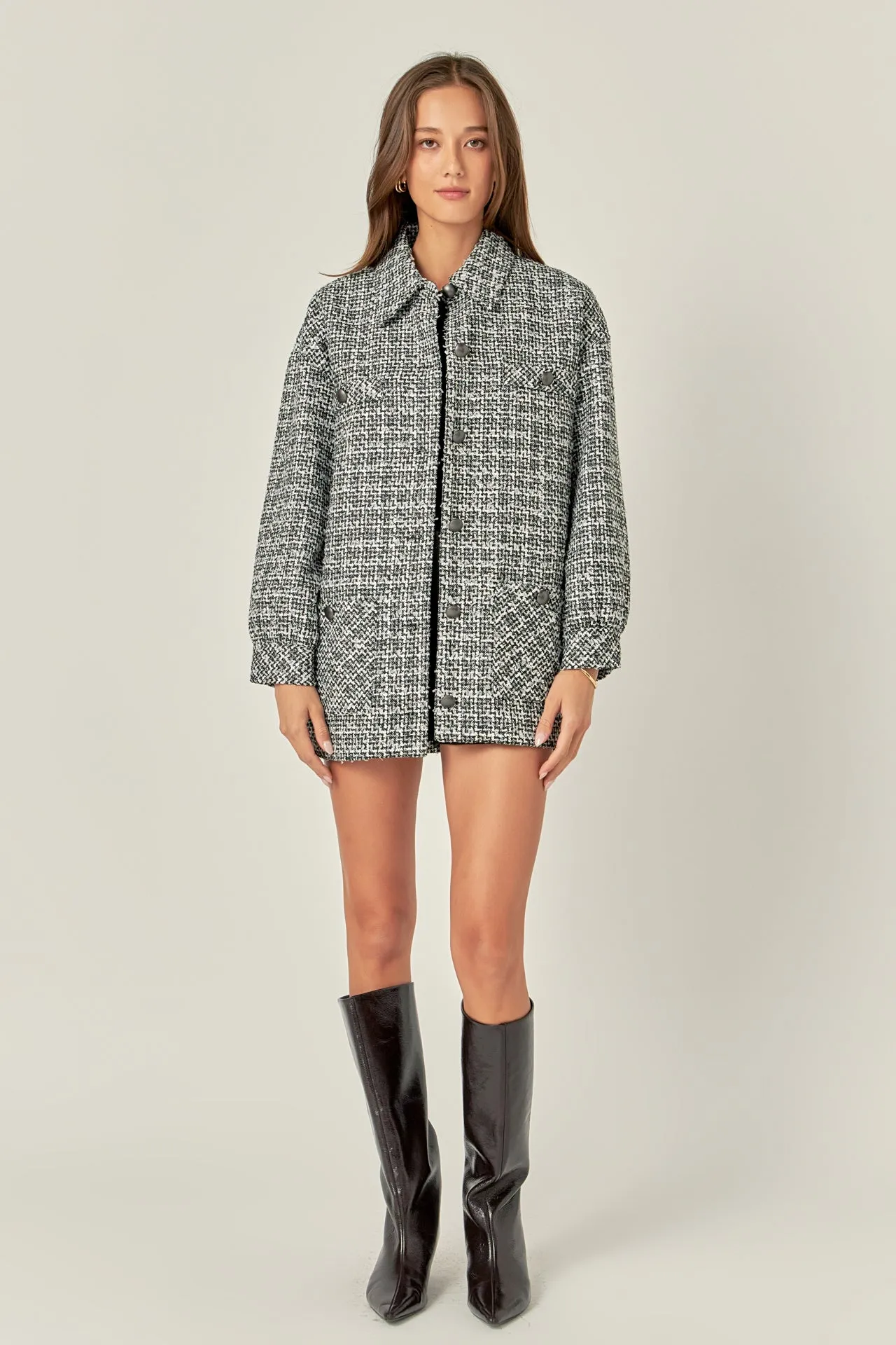 English Factory - Tweed Shirt Jacket