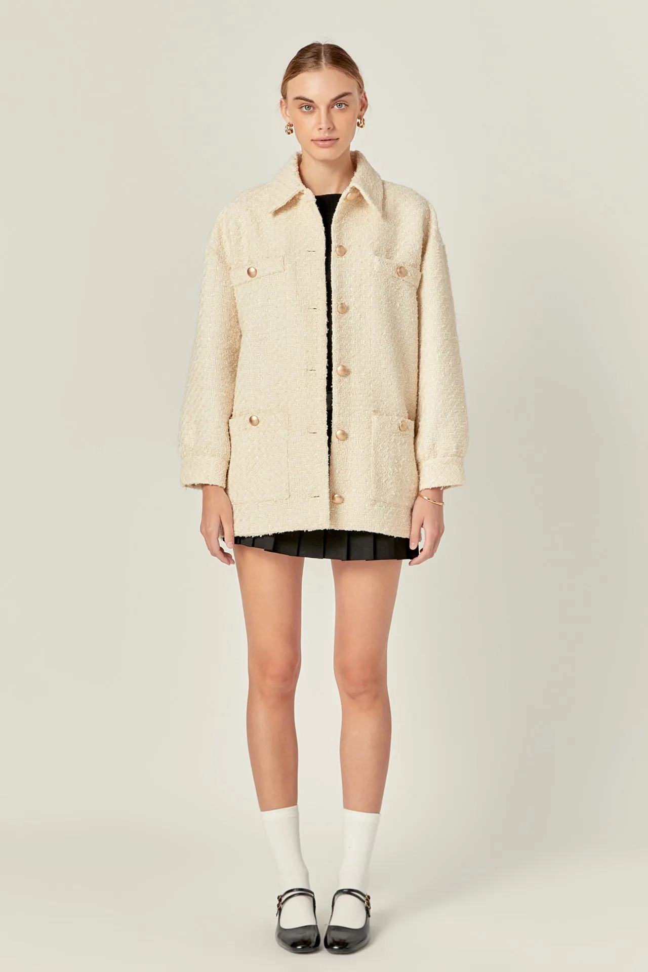 English Factory - Tweed Shirt Jacket