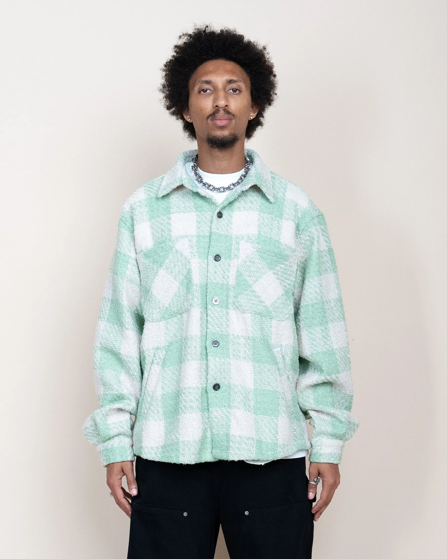 EPTM TWEED FLANNEL SHIRT - EMERALD