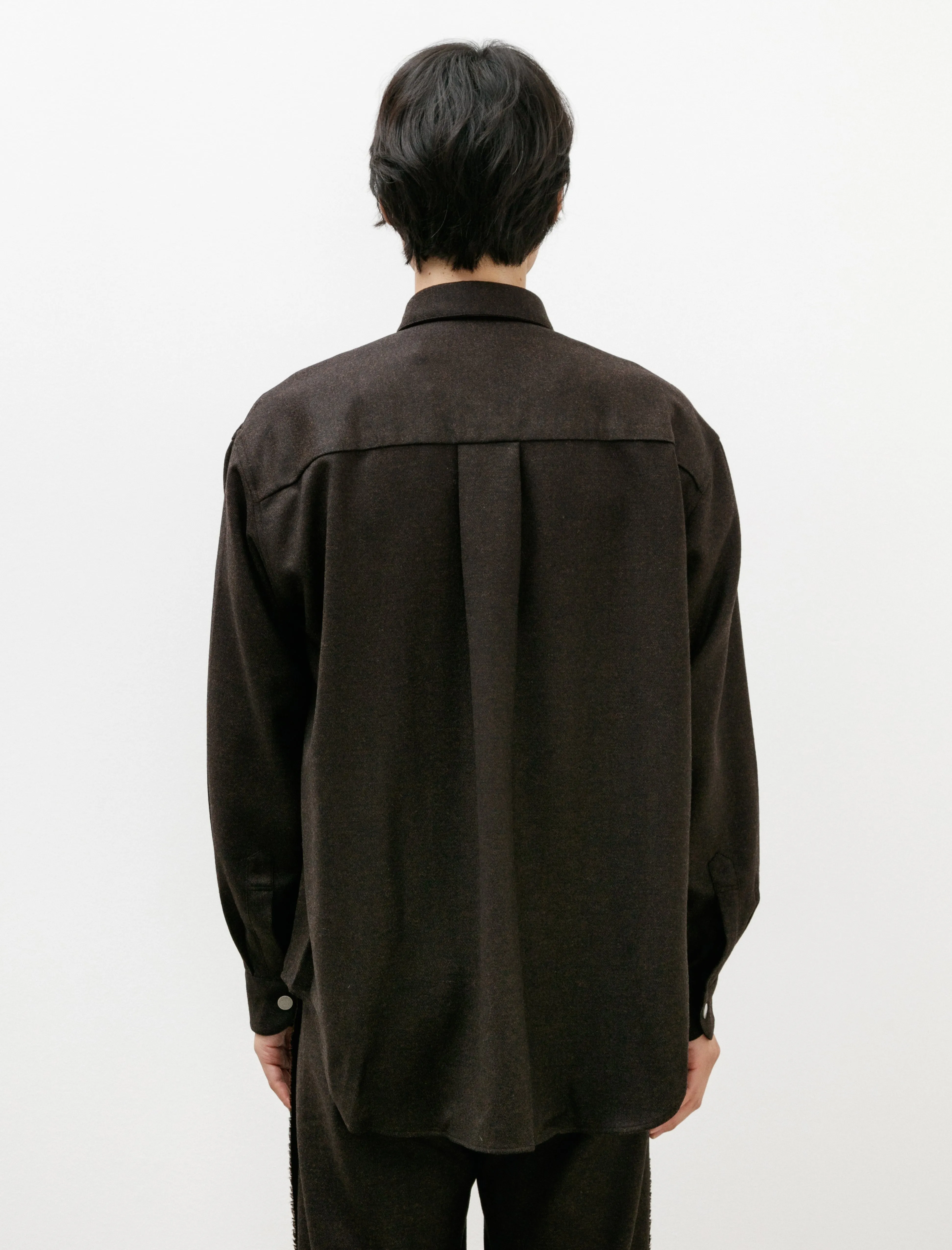 Eternal Shirt Fine Grained Tweed Chestnut