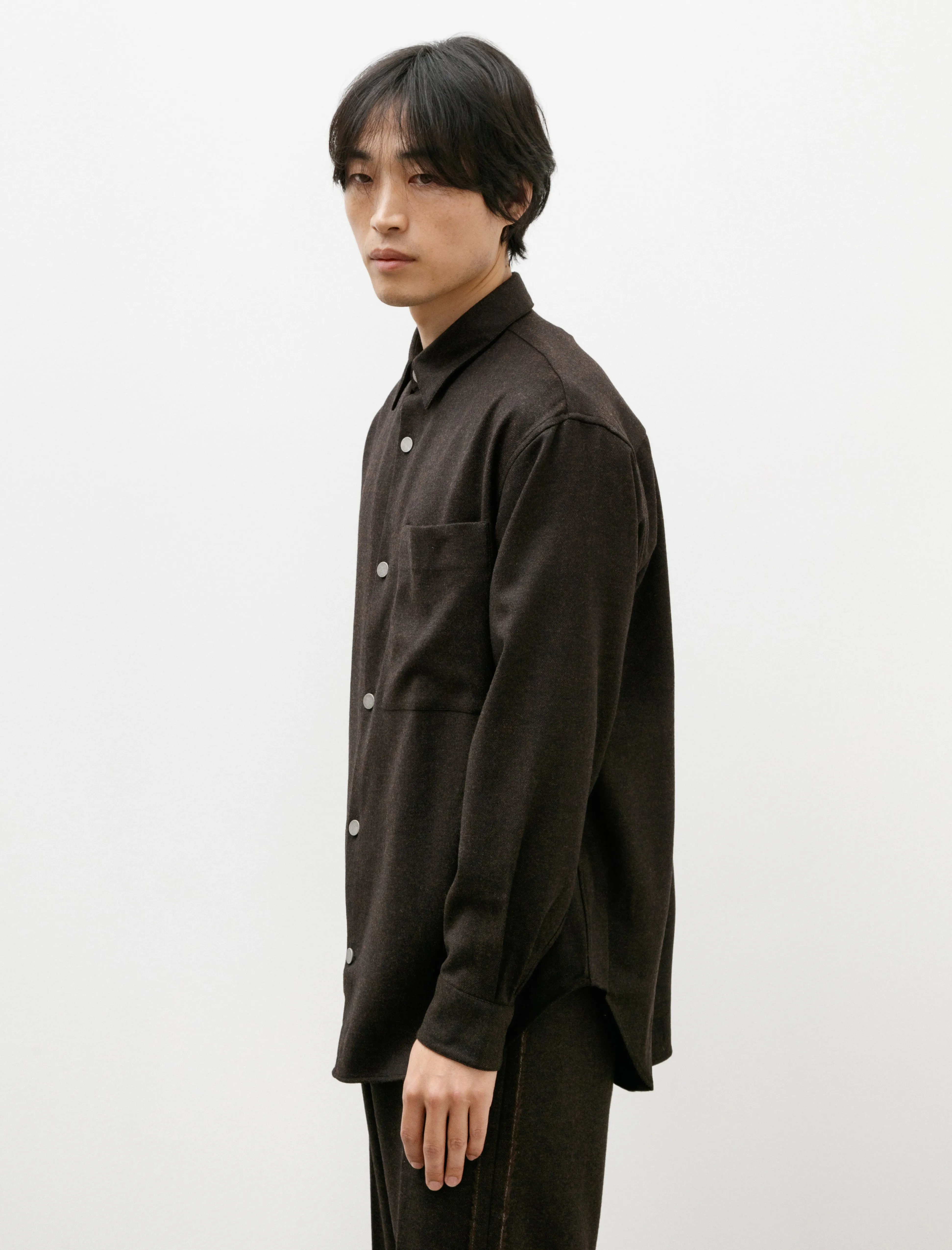 Eternal Shirt Fine Grained Tweed Chestnut