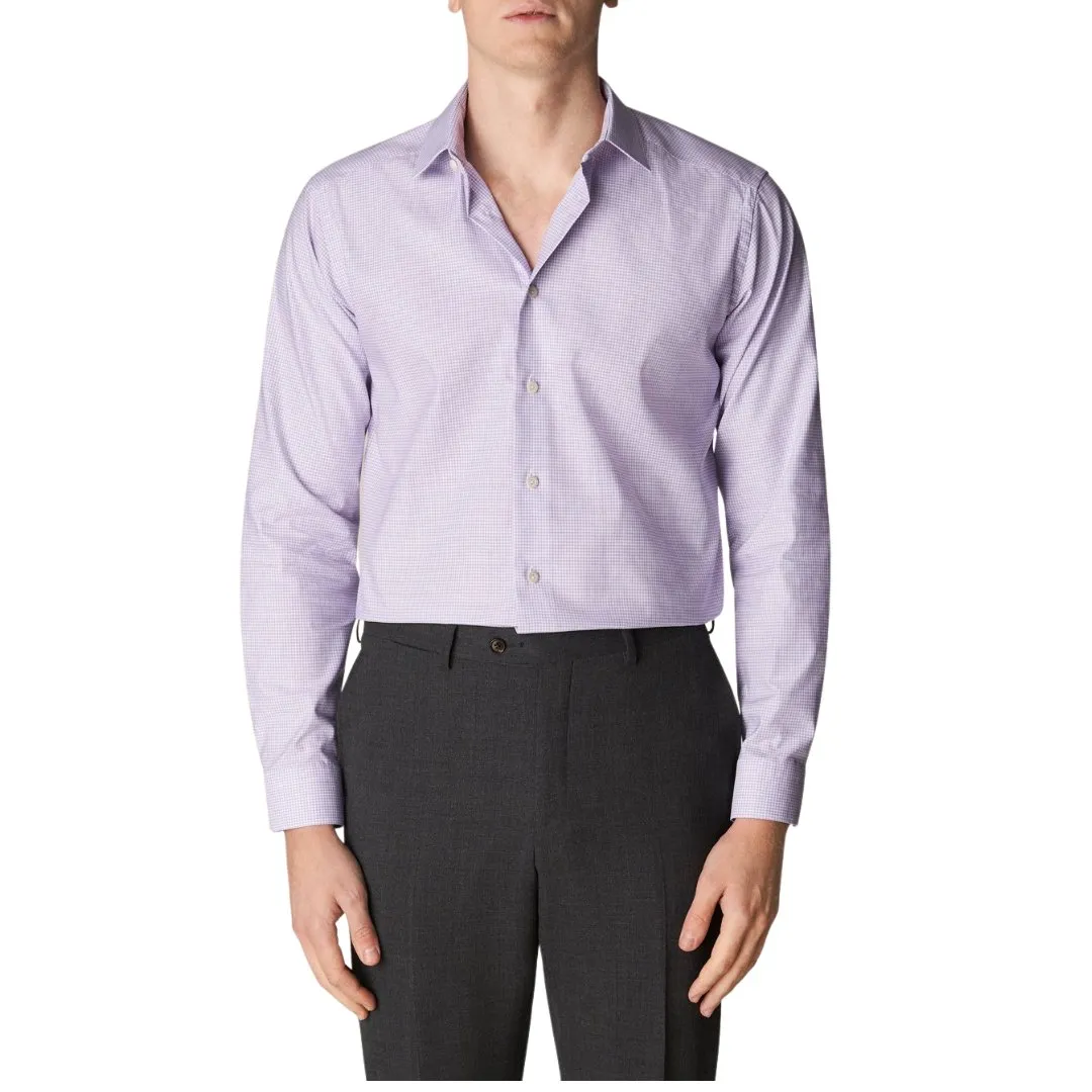 ETON Twill Shirt Micro Check Contemporary Fit PURPLE