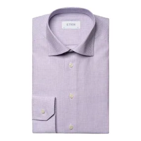 ETON Twill Shirt Micro Check Contemporary Fit PURPLE