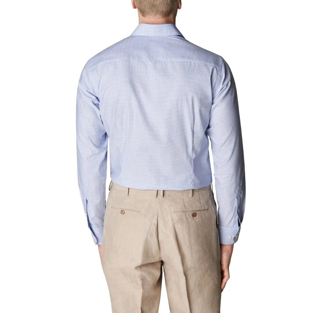 ETON Twill Shirt Micro Check Slim Fit MID BLUE