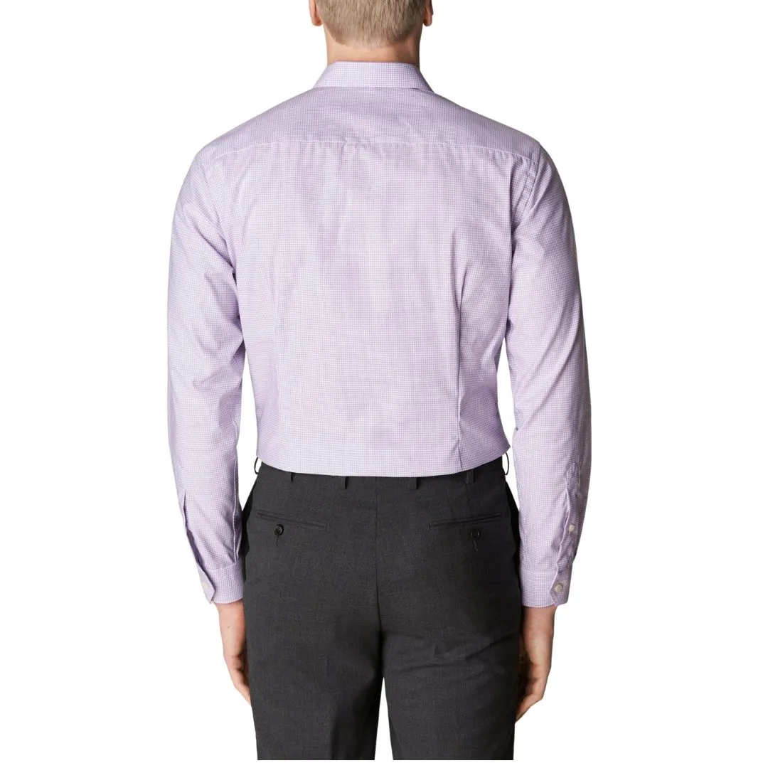 ETON Twill Shirt Micro Check Slim Fit PURPLE