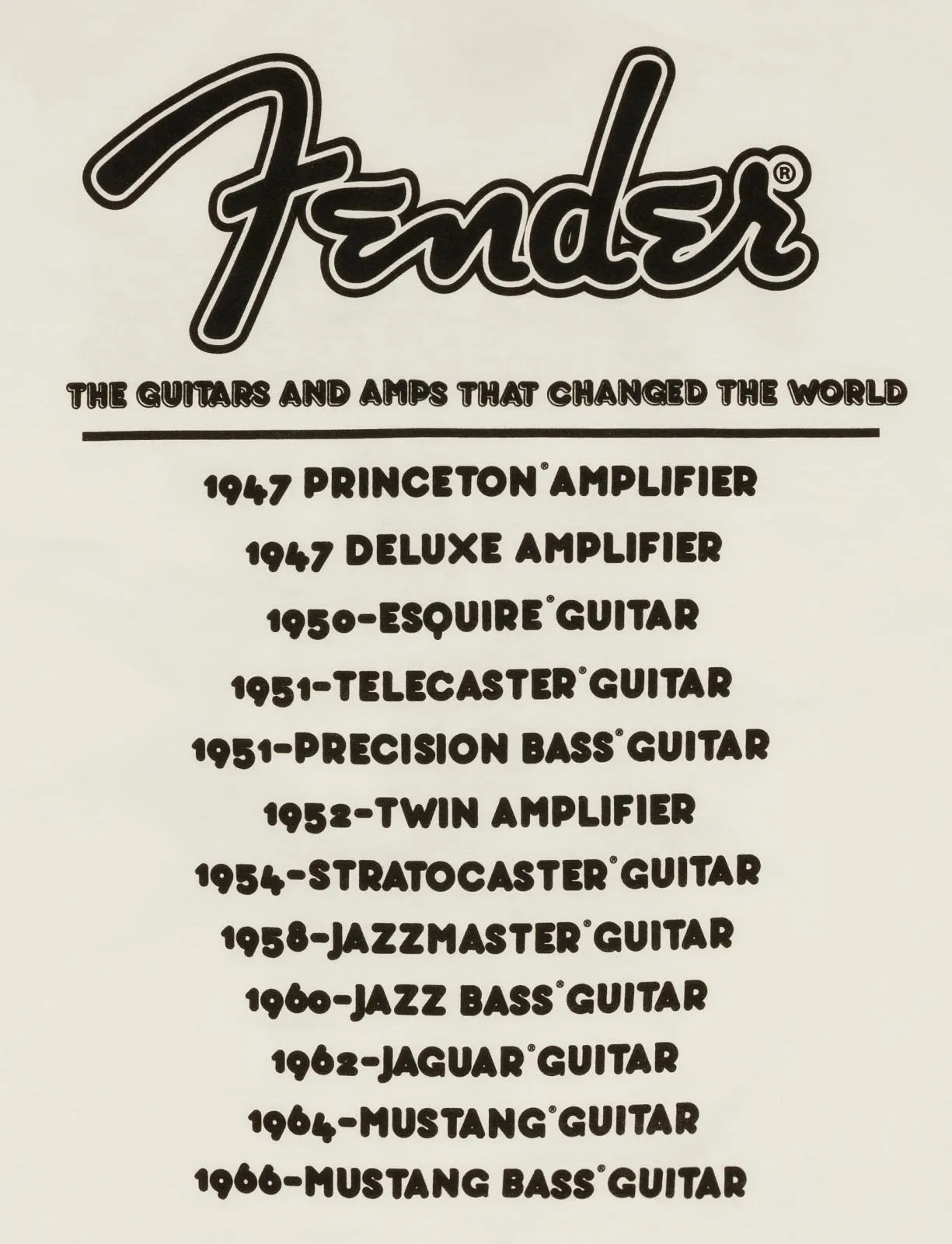 Fender World Tour T-Shirt, Vintage White