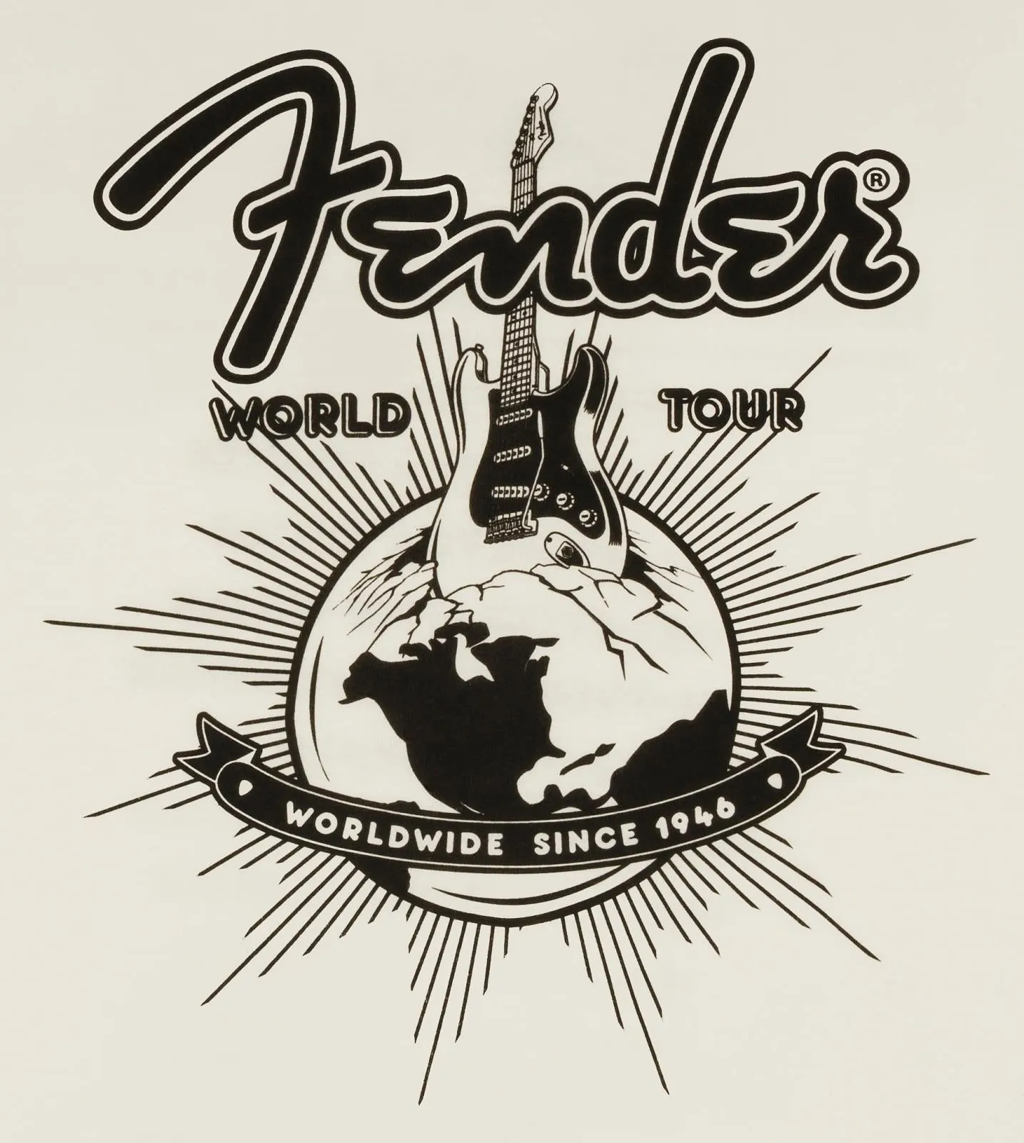 Fender World Tour T-Shirt, Vintage White