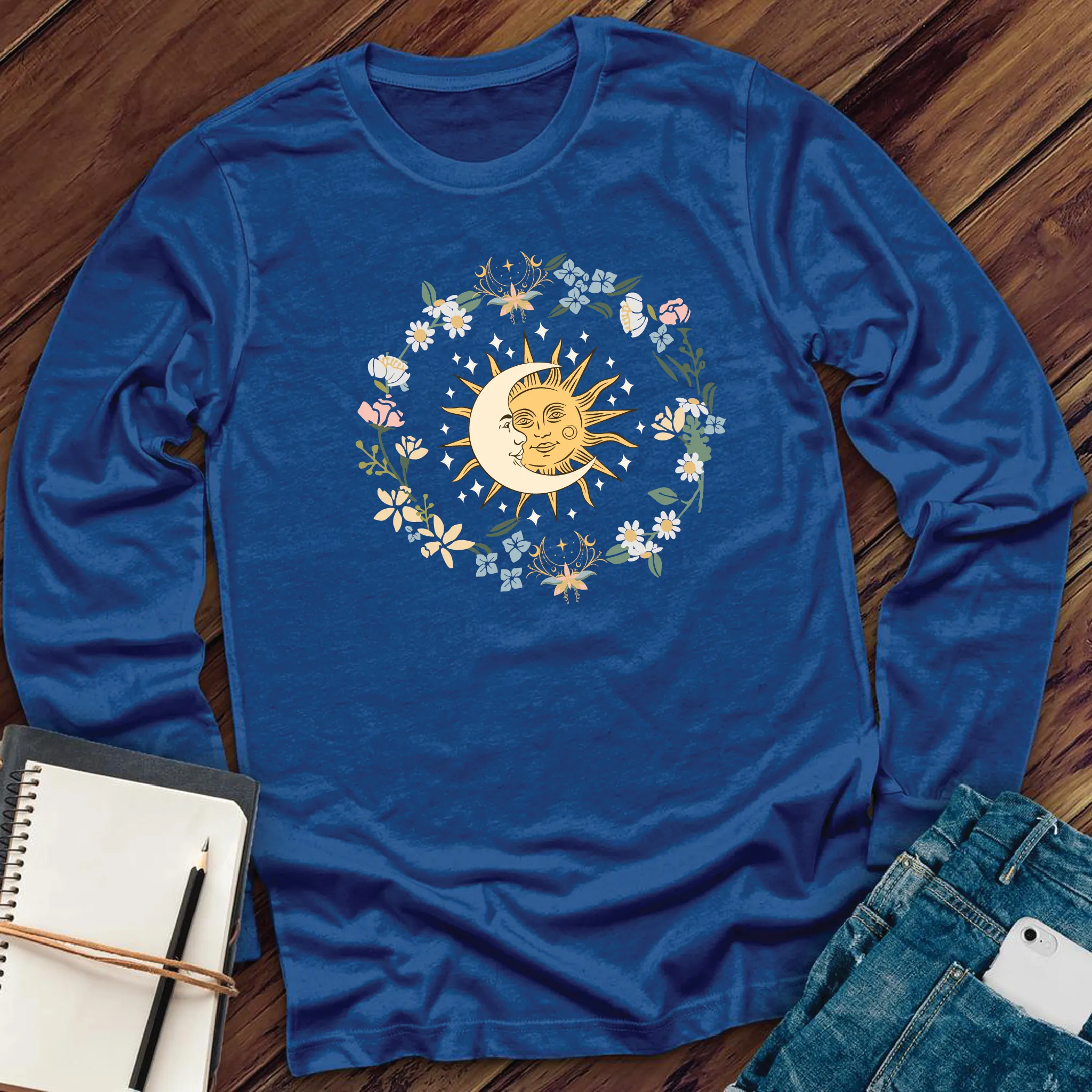 Floral Moon and Sun Long Sleeve