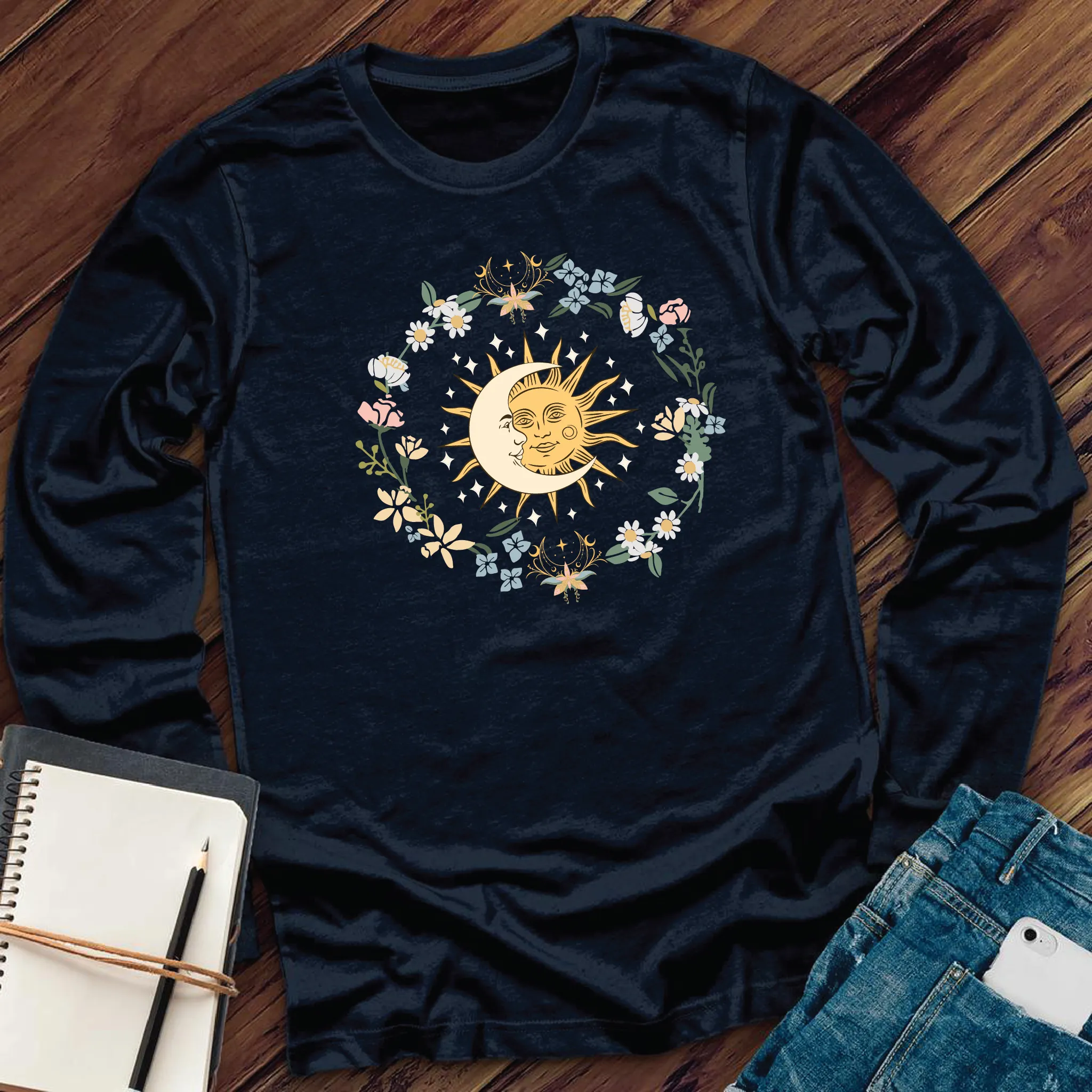 Floral Moon and Sun Long Sleeve