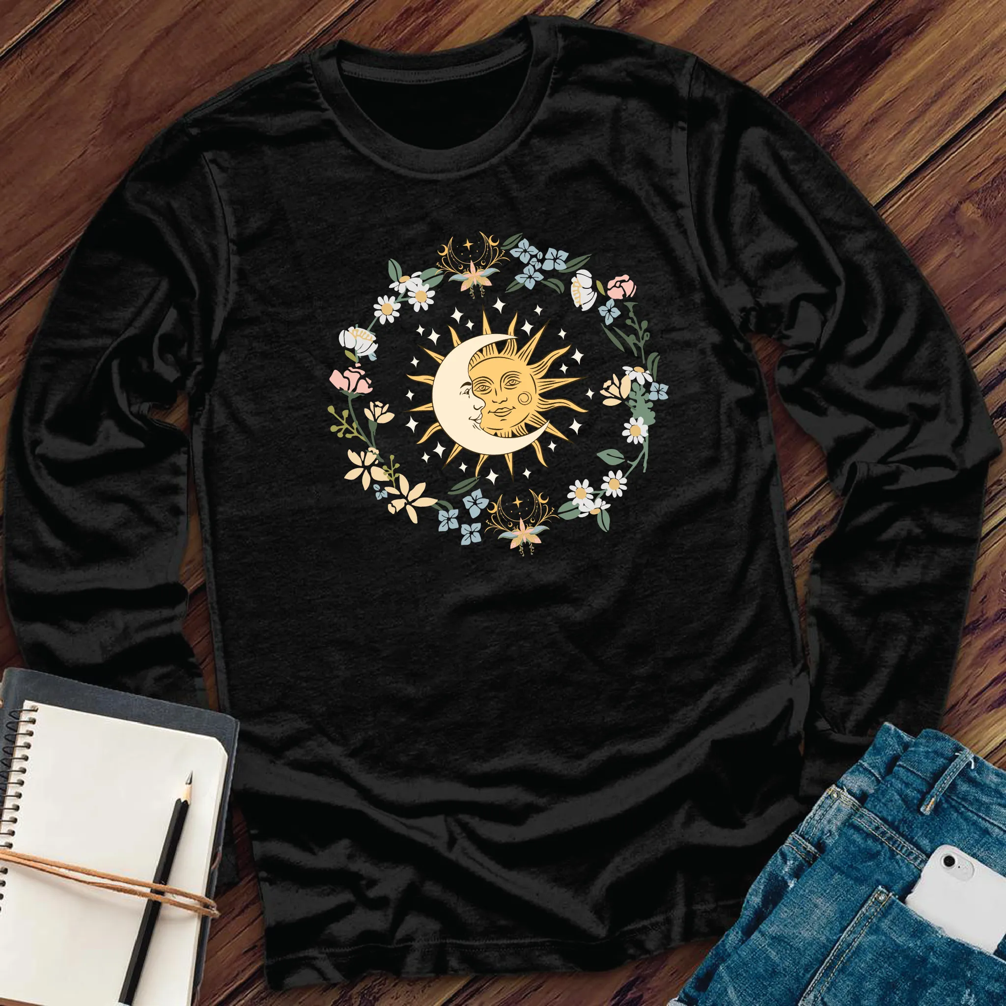 Floral Moon and Sun Long Sleeve