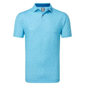 FootJoy Tweed Texture Pique Golf Polo Shirt 81596 - Blue Sky