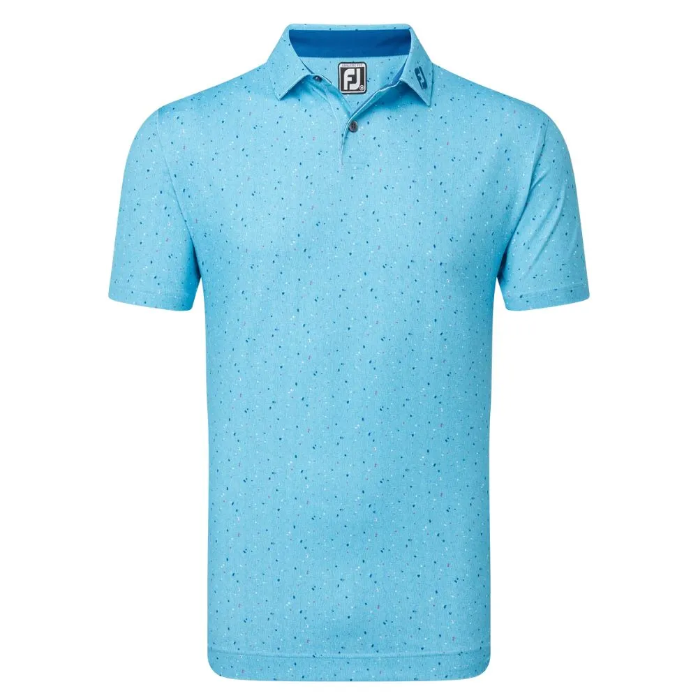 FootJoy Tweed Texture Pique Golf Polo Shirt 81596 - Blue Sky