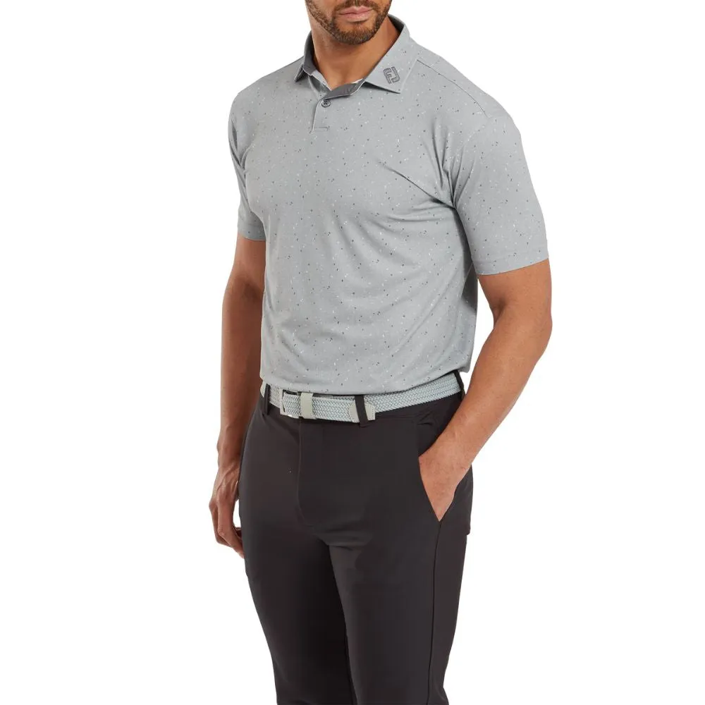 Footjoy Tweed Texture Pique Golf Polo Shirt 81599 - Grey Cliff