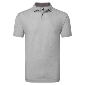 Footjoy Tweed Texture Pique Golf Polo Shirt 81599 - Grey Cliff