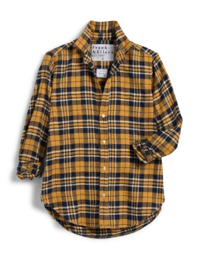 FRANK Tweed Shirt in Yellow/Navy/White Plaid
