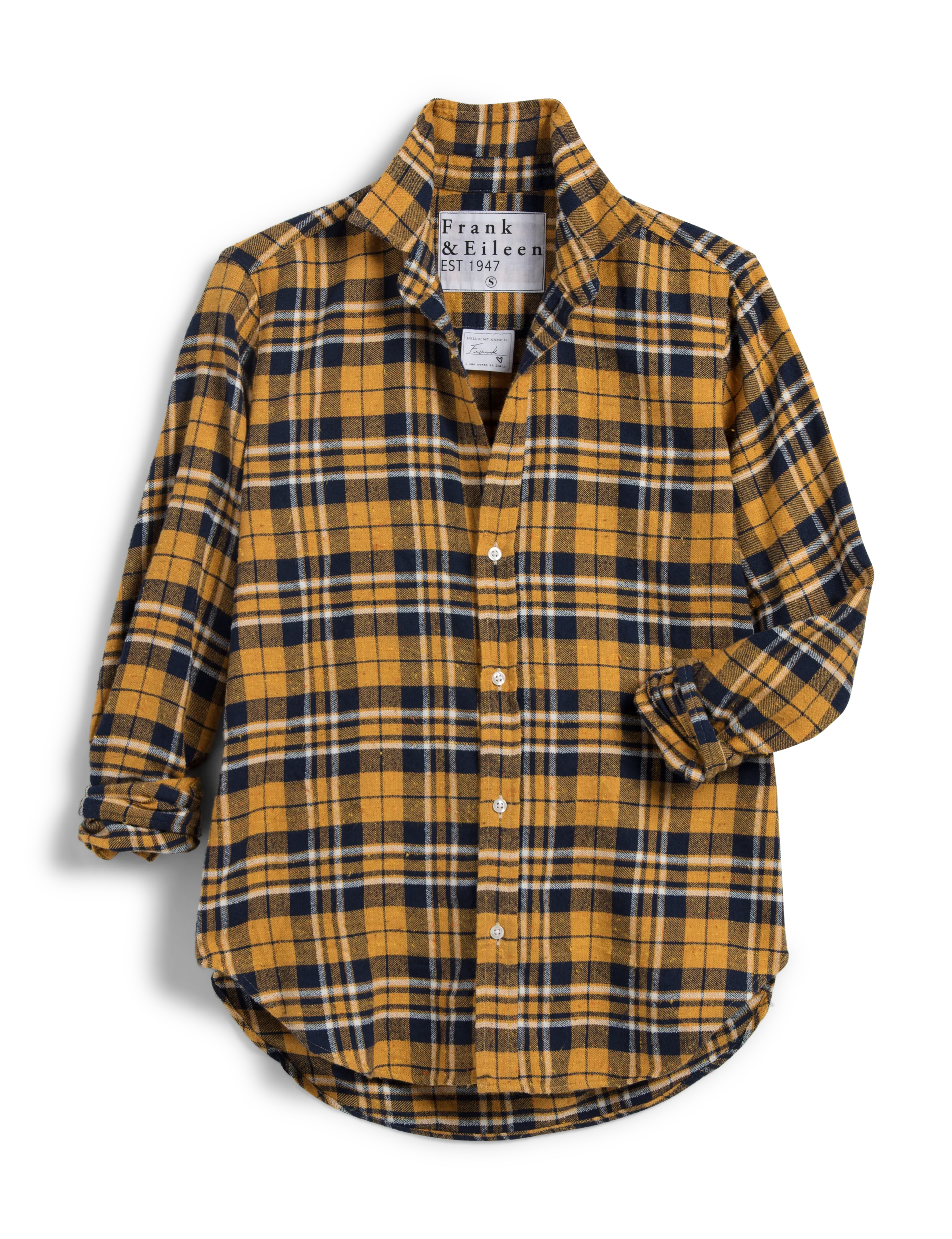 FRANK Tweed Shirt in Yellow/Navy/White Plaid