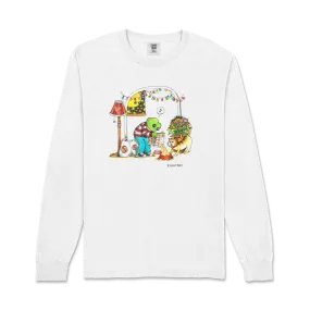 Froggy Kitty Crunch / White Long Sleeve