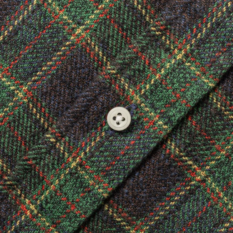 Green Cotton Tweed Check