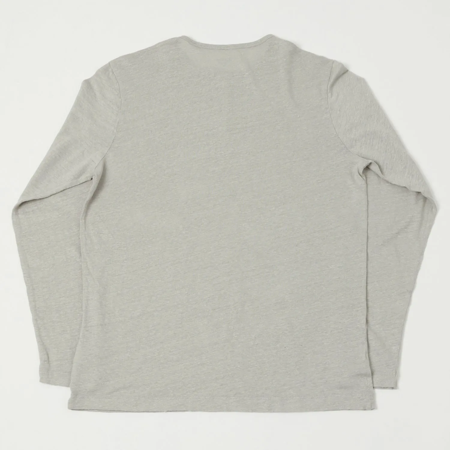 Hartford Linen Long Sleeve Henley Tee - Stone