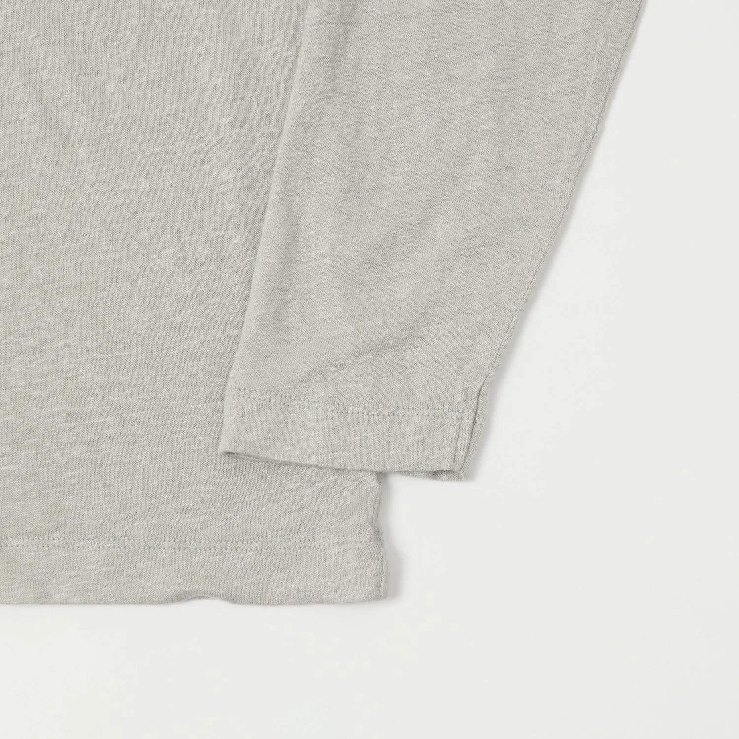 Hartford Linen Long Sleeve Henley Tee - Stone