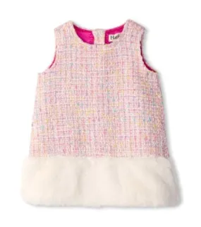 Hatley Baby Girls Aurora Pink Tweed Faux Fur Dress