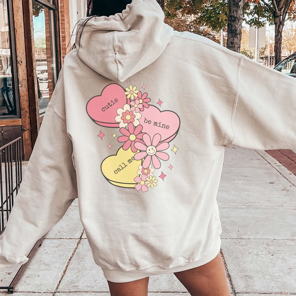 Hearts And Flowers Wholesale Back Of Hoodie