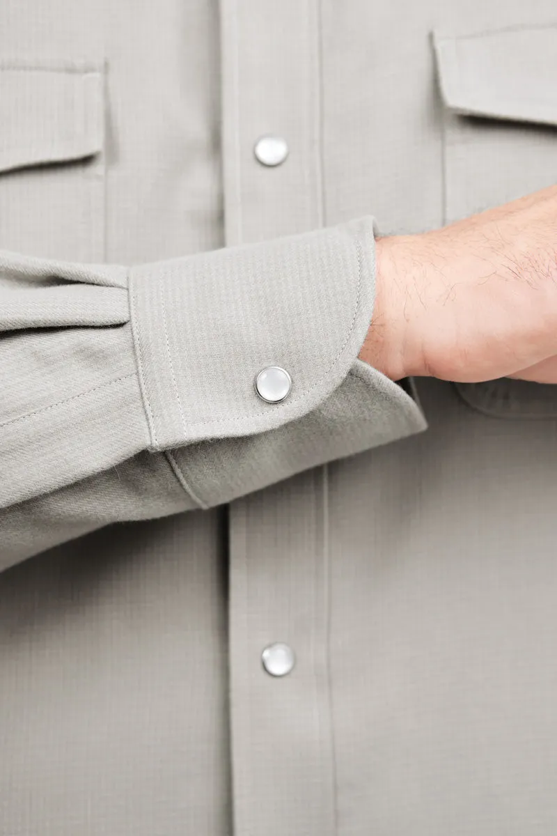 HeatGuard Casual Shirt Jacket | Khaki Semi Plain 6100NZ