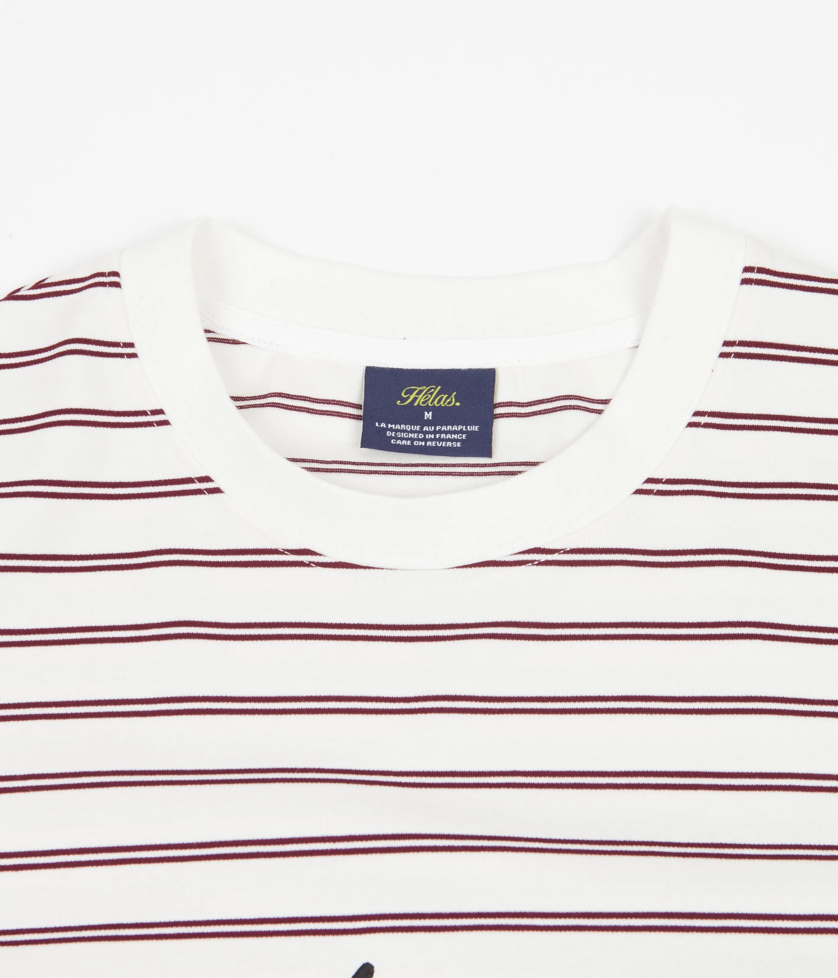Helas Rayure Long Sleeve T-Shirt - White / Burgundy
