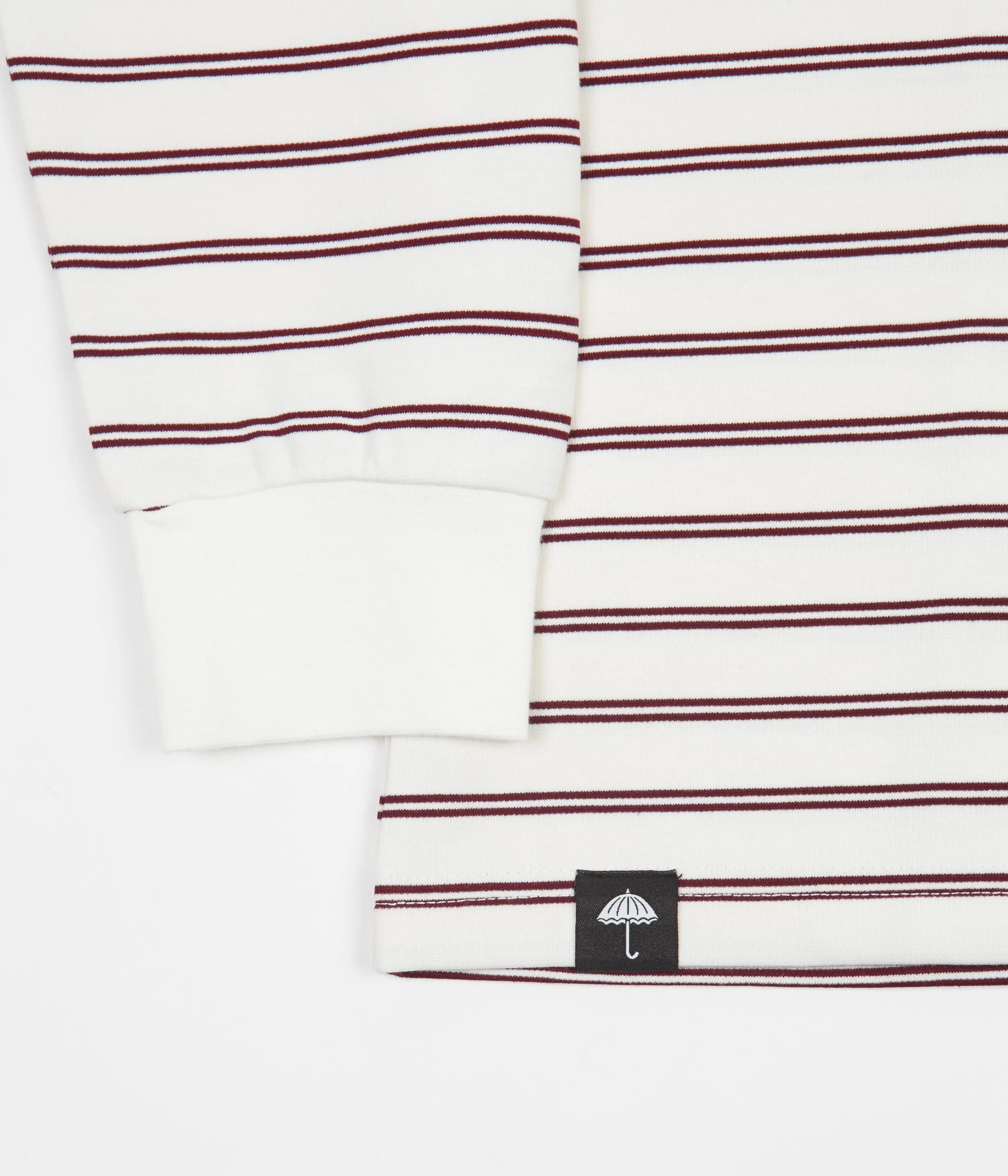 Helas Rayure Long Sleeve T-Shirt - White / Burgundy