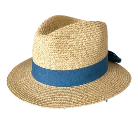 Henley Summer Fedora With Denim Bow