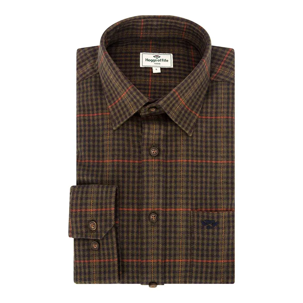Hoggs of Fife Harris Cotton/Wool Twill Check Shirt