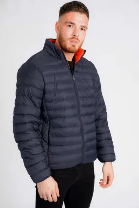 Inigo Funnel Neck Quilted Puffer Jacket in Mood Indigo - Tokyo Laundry