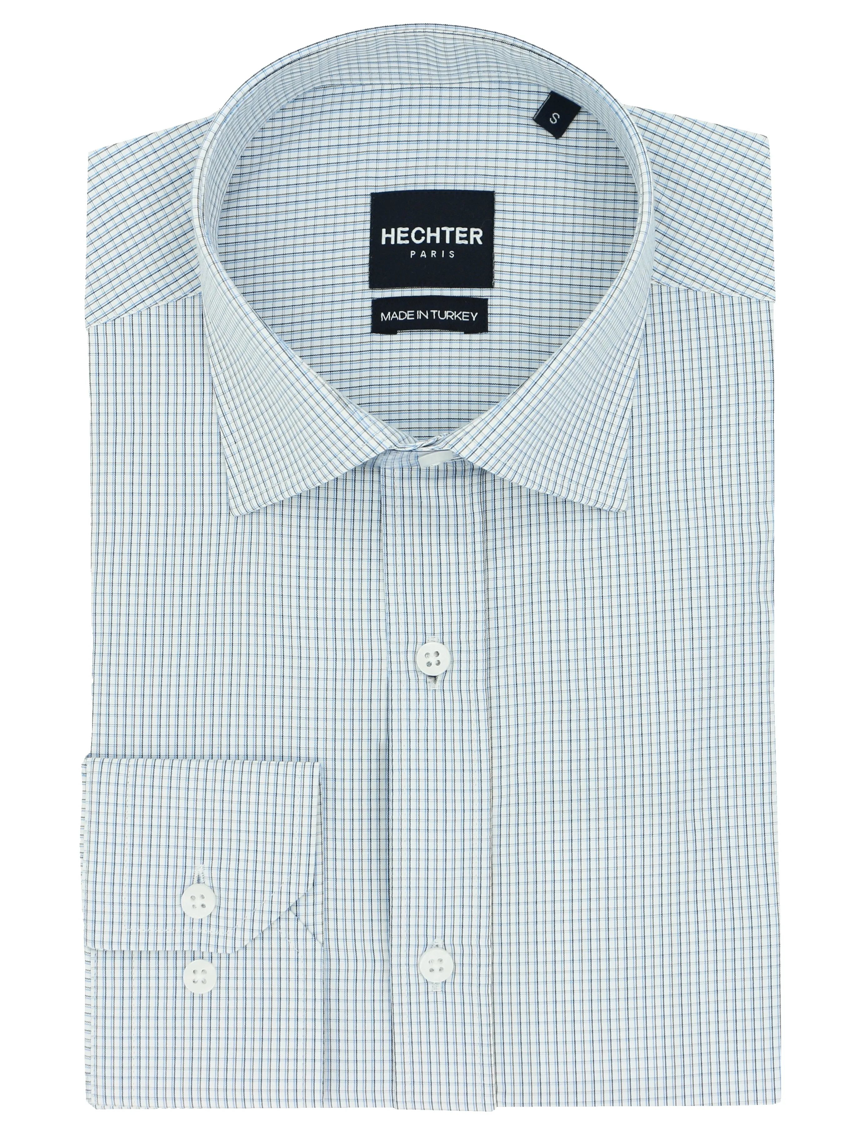 Jacque Business Navy Microchecked Shirt