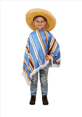 Kids Mexican Blue Poncho