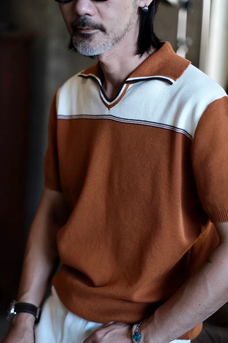 Klish - VIntage Collar Shirt in Brown and White