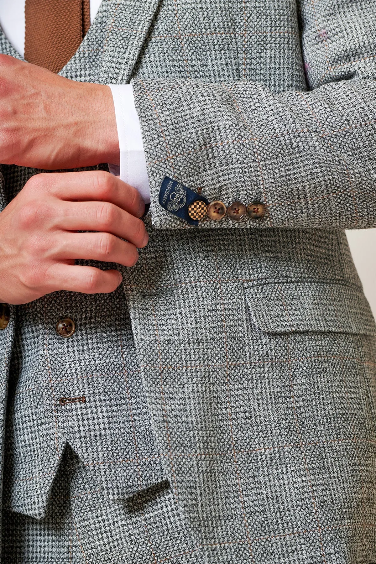 KRIS - Silver Grey Tweed Two Piece Suit
