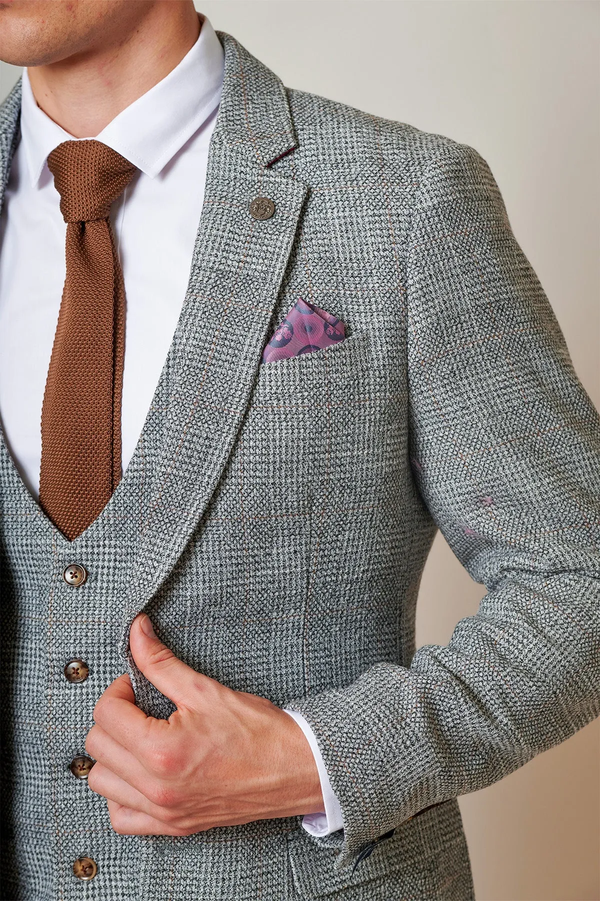 KRIS - Silver Grey Tweed Two Piece Suit