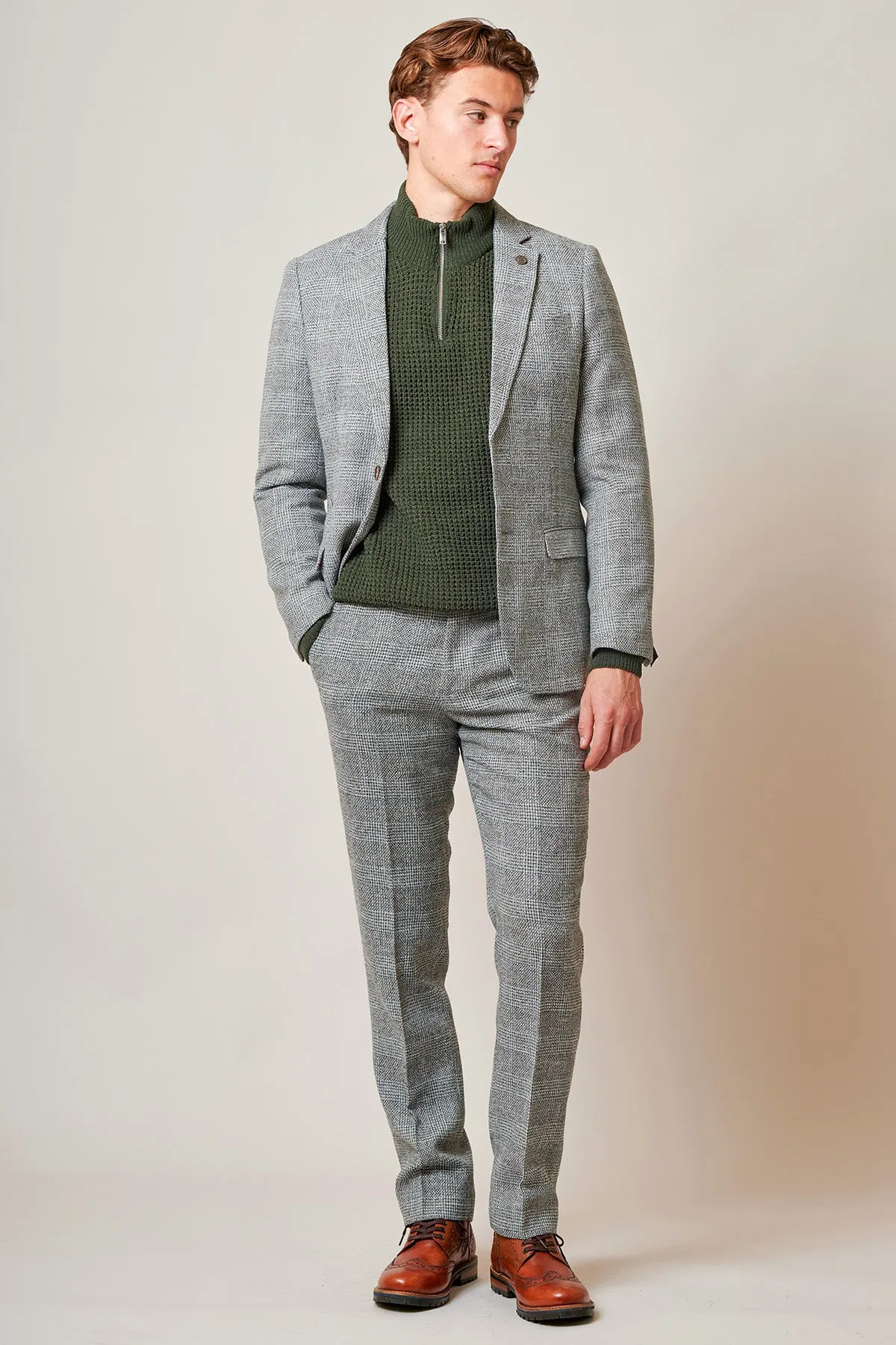 KRIS - Silver Grey Tweed Two Piece Suit