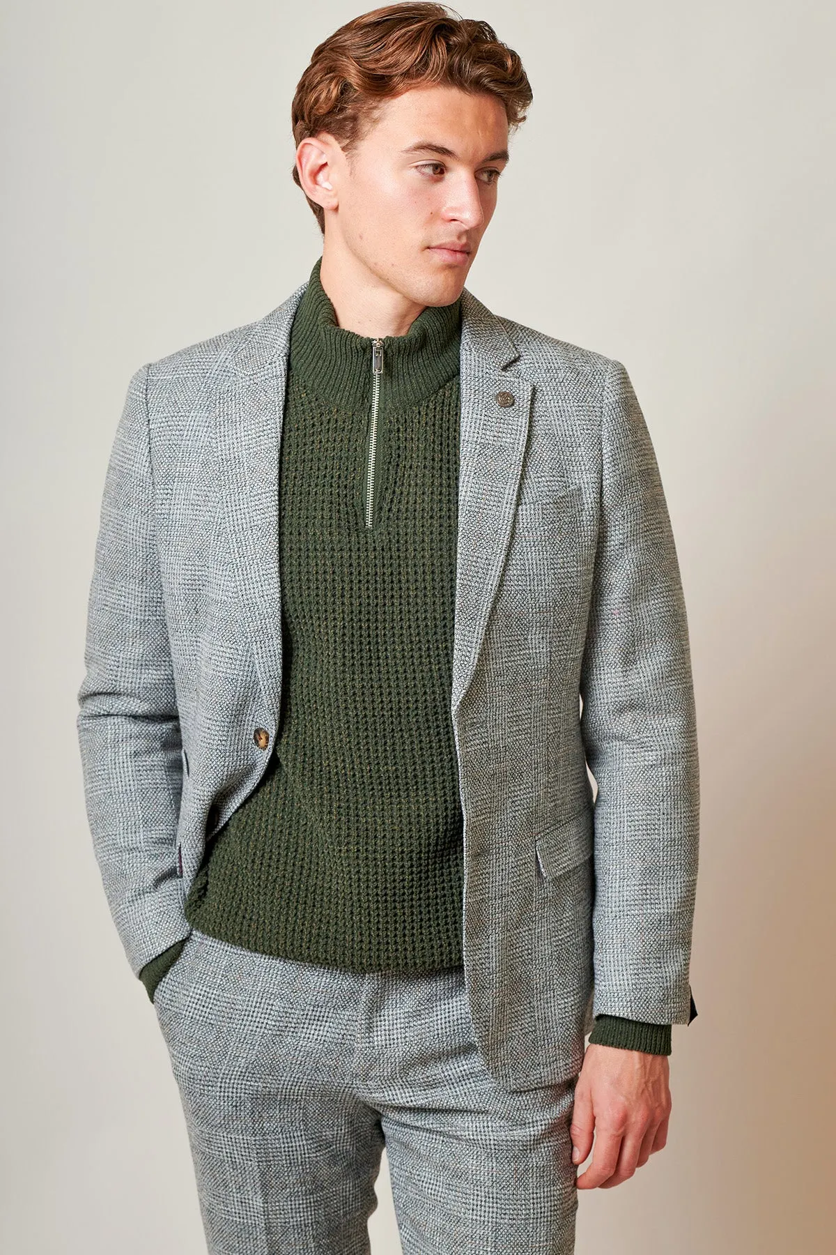KRIS - Silver Grey Tweed Two Piece Suit